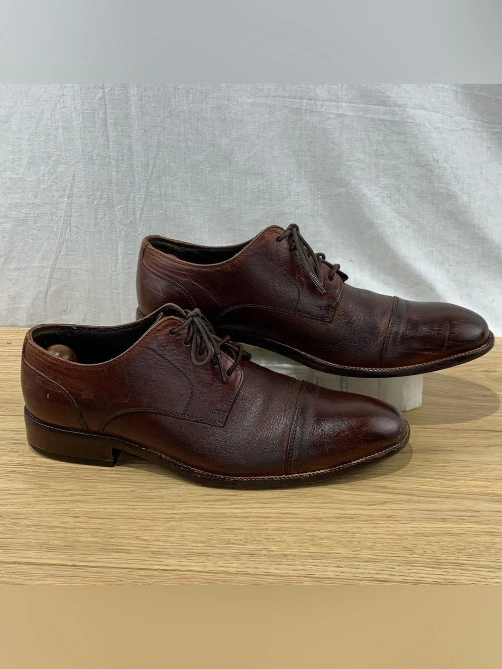 Cole Haan Men’s Size 9 M Cap Toe Oxford Dress Shoes Dark Brown